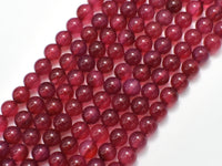 Fuchsia Agate Beads, 8mm Round Beads-RainbowBeads