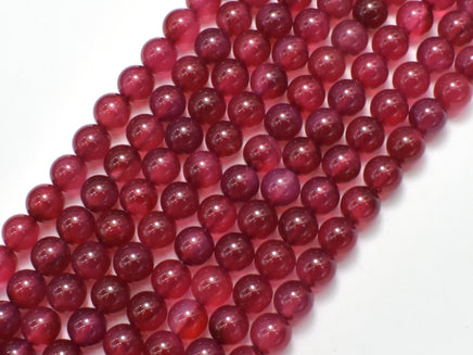 Fuchsia Agate Beads, 8mm Round Beads-RainbowBeads