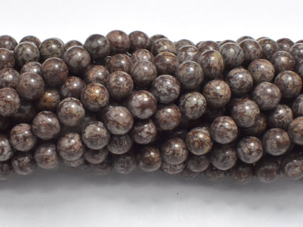 Brown Snowflake Obsidian Beads, Round, 6mm (6.5 mm)-RainbowBeads