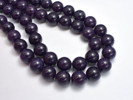 Jade - Dark Purple, 14mm, Round Beads-RainbowBeads