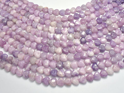Lepidolite 8mm Heart Beads, 15 Inch-RainbowBeads