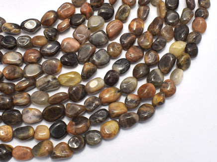 Black Sunstone, 7x9mm, Nugget Beads, 15.5 Inch-RainbowBeads