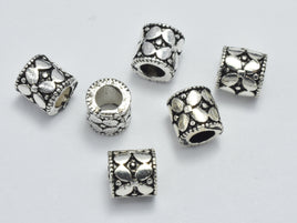 4pcs 925 Sterling Silver Beads-Antique Silver, 5x5mm, Tube Beads, Spacer Beads-RainbowBeads