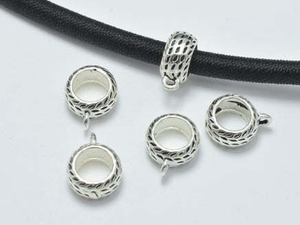 4pcs 925 Sterling Silver Bead Connector-Antique Silver, Rondelle, 7.5x4mm, Hole 4.8mm-RainbowBeads
