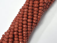 Red Jasper Beads, 4x6mm Faceted Rondelle-RainbowBeads