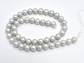 Fresh Water Pearl Beads-Silver, 8.5-9.5mm Round-RainbowBeads