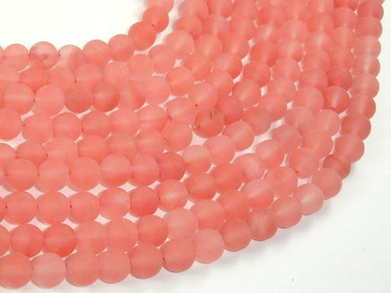 Matte Cherry Quartz Beads, 6mm Round Beads-RainbowBeads