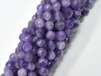 Amethyst, Dog Tooth Amethyst, 8mm, Faceted Round-RainbowBeads
