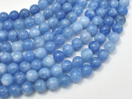 Jade Beads-Blue Gray, 8mm Round Beads-RainbowBeads