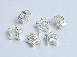4pcs 925 Sterling Silver Star Beads 6.5mm-RainbowBeads