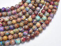 Impression Jasper-Red & Purple 8mm Round-RainbowBeads