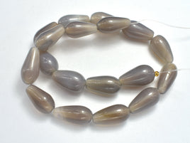 Gray Agate Beads, 10x21mm Rice Beads-RainbowBeads