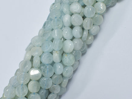 Aquamarine 6.5mm-7mm Coin Beads-RainbowBeads