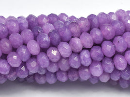 Jade -Lavender 3x4mm Faceted Rondelle, 14.5 Inch-RainbowBeads