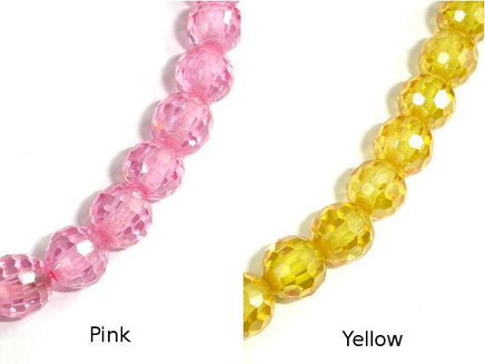 CZ beads, 6 mm Faceted Round-RainbowBeads
