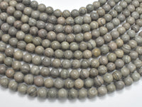 Gray Banded Jasper, 8mm Round Beads-RainbowBeads