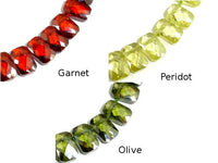 CZ beads, 6 x 9mm Top Drilled Faceted Rectangle-RainbowBeads