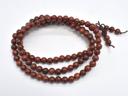 Red Sandalwood Beads, 6mm, Round Beads, Mala Beads, 108 beads-RainbowBeads