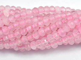 Jade -Pink 3x4mm Faceted Rondelle, 14 Inch-RainbowBeads