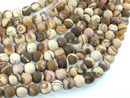 Matte Brown Zebra Jasper Beads, 8mm Round Beads-RainbowBeads