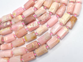 Pink Opal 7x11mm Faceted Tube-RainbowBeads