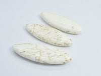 White Howlite 20x57mm Marquise Beads, Side Drilled, 4pieces-RainbowBeads