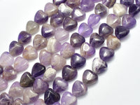 Amethyst 12mm Heart Beads, 15 Inch-RainbowBeads