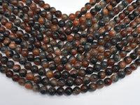 Jade - Gray & Orange 8mm Round-RainbowBeads