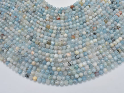Aquamarine Beads,6mm (6.3mm) Round Beads-RainbowBeads