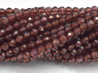 Garnet Beads, 3.4mm Micro Faceted Round-RainbowBeads