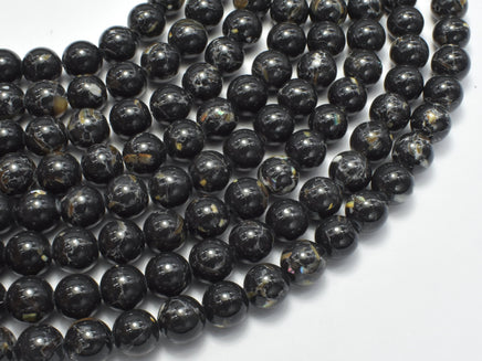 Shell Howlite-Black, 8mm (8.5mm)-RainbowBeads