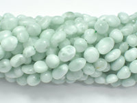 Green Angelite Beads, 6x8mm Nugget Bead-RainbowBeads