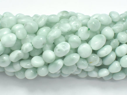 Green Angelite Beads, 6x8mm Nugget Bead-RainbowBeads
