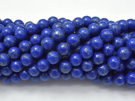 Lapis Blue Turquoise Howlite, 8mm (7.8mm)-RainbowBeads