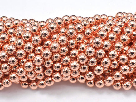 Hematite Beads-Rose Gold, 6mm Round-RainbowBeads