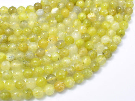 Lemon Matrix Quartz Beads, 6mm (6.4mm) Round Beads-RainbowBeads