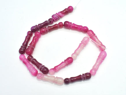 AGATE BEADS, FUCHSIA, 8X28MM-RainbowBeads