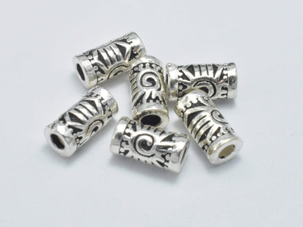 4pcs 925 Sterling Silver Beads-Antique Silver, 3.5x6.6mm Tube Beads-RainbowBeads