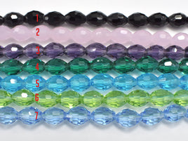 Crystal Glass Beads, 8x10 mm Faceted Rice-RainbowBeads