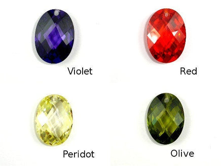 CZ beads,13x18mm Faceted Oval-RainbowBeads