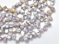 Fresh Water Pearl Beads, Mauve with AB, Top drilled Keshi, 9-11mm-RainbowBeads