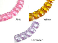 CZ beads, 6 x 9mm Top Drilled Faceted Rectangle-RainbowBeads