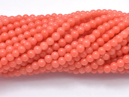 4 Strands Plastic (Imitation Pink Coral)-Salmon Pink, 4mm (4.4mm)-RainbowBeads