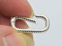 1pc 925 Sterling Silver Twisted Oval Clasp, Spring Gate Oval Clasp 17x9mm-RainbowBeads