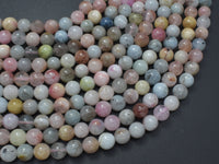 Beryl Beads, Morganite, Aquamarine, Heliodor, 6mm Round-RainbowBeads