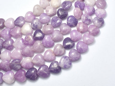 Lepidolite 12mm Heart Beads, 15 Inch-RainbowBeads