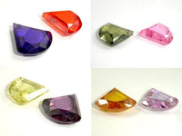 CZ beads, 15x15mm Faceted Fan Pendant-RainbowBeads