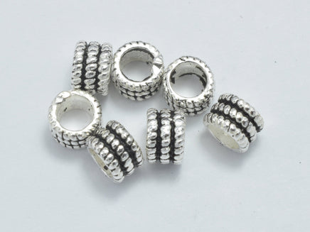 8pcs 925 Sterling Silver Beads-Antique Silver, 4.8x3.4mm Tube Beads-RainbowBeads