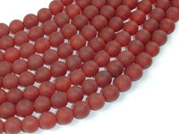 Matte Carnelian Beads, 8mm Round Beads-RainbowBeads