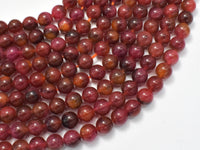 Jade - Orange, Red, 8mm Round-RainbowBeads